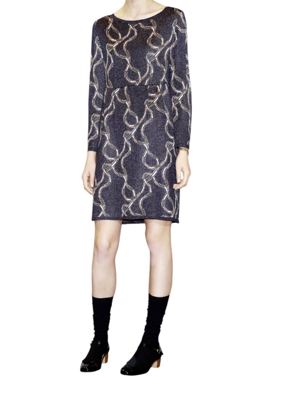 A.P.C. Rare Fall 2016 Metallic Serpentine Knit Mini Dress XS